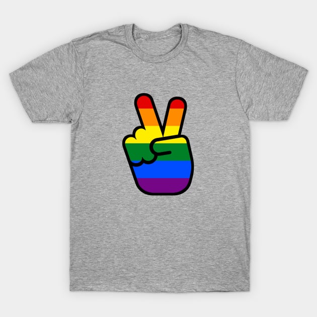 Peace Love Rainbow T-Shirt by AngryMongoAff